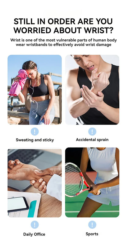 Sports Wristband Wrist Brace — Breathable Support for Gym, Running & Basketball Sports Wristband & Wrist Support Brace — Breathable, Sweat-Absorbing for Running, Basketball & Gym