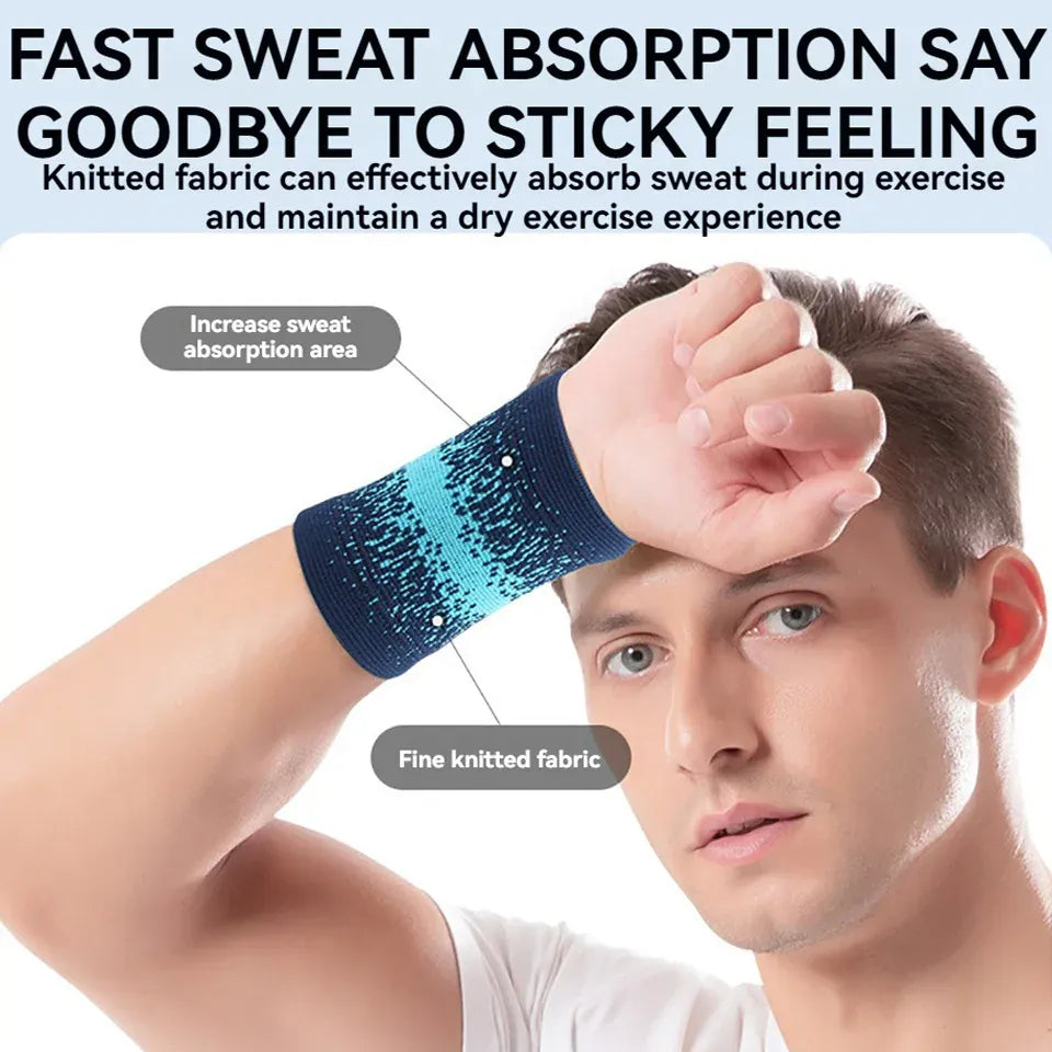 Sports Wristband Wrist Brace — Breathable Support for Gym, Running & Basketball Sports Wristband & Wrist Support Brace — Breathable, Sweat-Absorbing for Running, Basketball & Gym