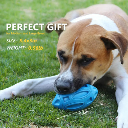 Squeaky Rubber Chew Ball for Aggressive Chewers – Medium & Large Dogs | Wahooly Squeaky Rubber Chew Ball for Aggressive Chewers – Teeth Cleaning Toy for Medium & Large Dogs