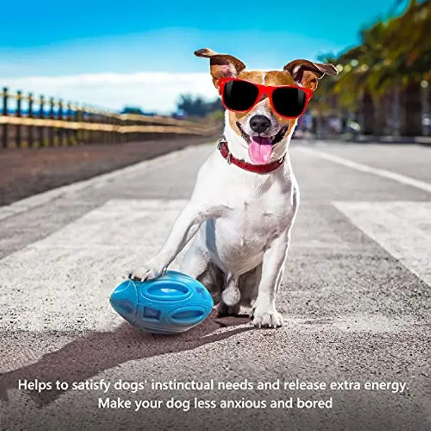 Squeaky Rubber Chew Ball for Aggressive Chewers – Medium & Large Dogs | Wahooly Squeaky Rubber Chew Ball for Aggressive Chewers – Teeth Cleaning Toy for Medium & Large Dogs