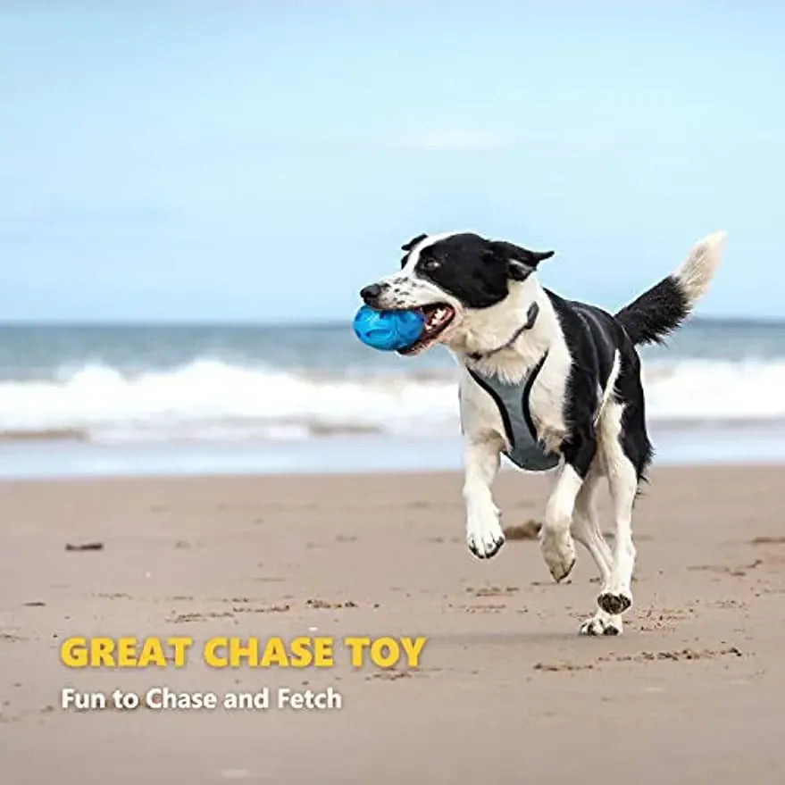 Squeaky Rubber Chew Ball for Aggressive Chewers – Medium & Large Dogs | Wahooly Squeaky Rubber Chew Ball for Aggressive Chewers – Teeth Cleaning Toy for Medium & Large Dogs