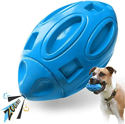 Squeaky Rubber Chew Ball for Aggressive Chewers – Medium & Large Dogs | Wahooly Squeaky Rubber Chew Ball for Aggressive Chewers – Teeth Cleaning Toy for Medium & Large Dogs