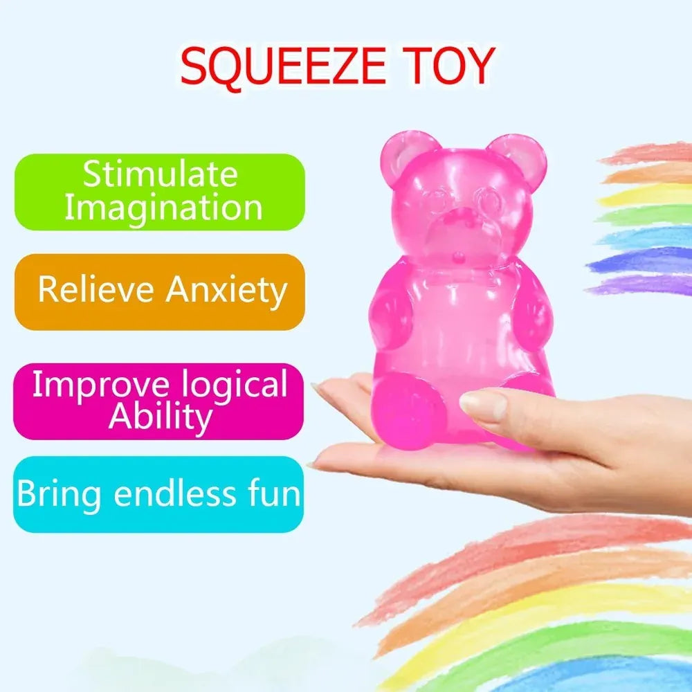 Squishy Gummy Bear Stress Relief Toy | Slow-Rebound Fidget Squishies Squishy Gummy Bear Squeeze Toy - Stress Relief Fidget Sensory Toys, Soft Slow-Rebound Squishies for Anxiety, Hand Therapy