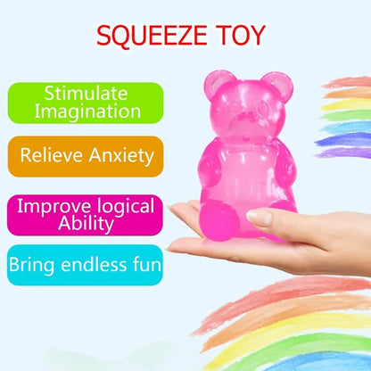 Squishy Gummy Bear Stress Relief Toy | Slow-Rebound Fidget Squishies Squishy Gummy Bear Squeeze Toy - Stress Relief Fidget Sensory Toys, Soft Slow-Rebound Squishies for Anxiety, Hand Therapy