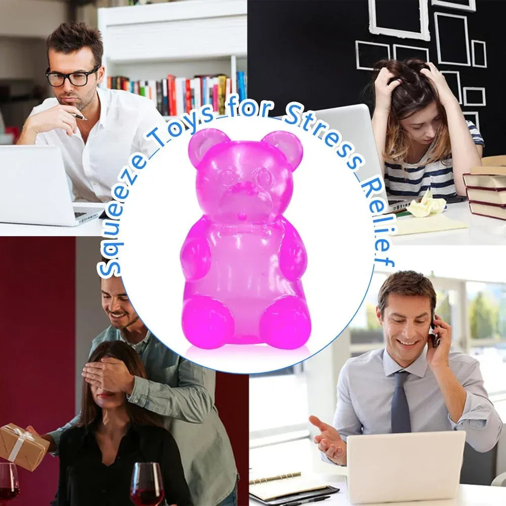 Squishy Gummy Bear Stress Relief Toy | Slow-Rebound Fidget Squishies Squishy Gummy Bear Squeeze Toy - Stress Relief Fidget Sensory Toys, Soft Slow-Rebound Squishies for Anxiety, Hand Therapy