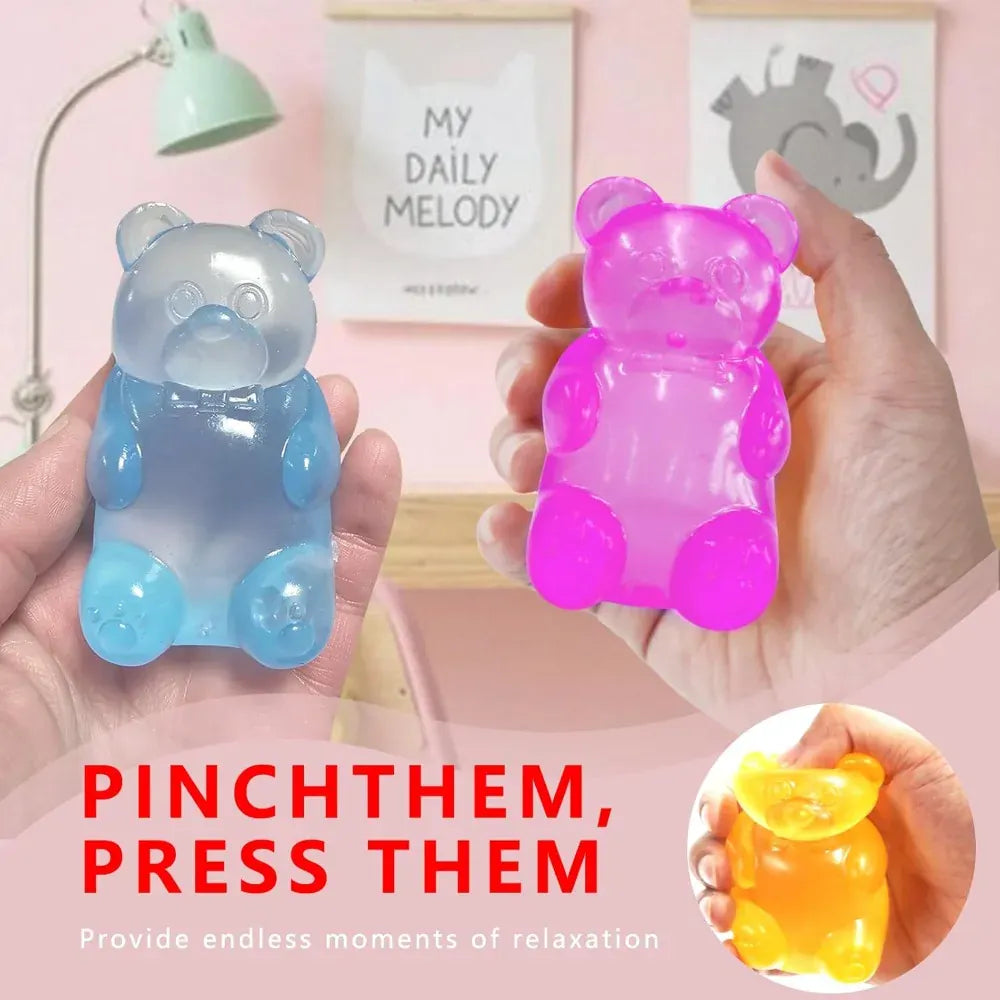 Squishy Gummy Bear Stress Relief Toy | Slow-Rebound Fidget Squishies Squishy Gummy Bear Squeeze Toy - Stress Relief Fidget Sensory Toys, Soft Slow-Rebound Squishies for Anxiety, Hand Therapy