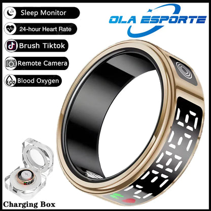 SR08 Smart Ring - LED Display, Gesture Control & Health Tracker | Wahooly SR08 Smart Ring with Charging Box for Men Women LED Display Screen Gesture Control Health Monitor 5ATM Waterproof Sports Rings