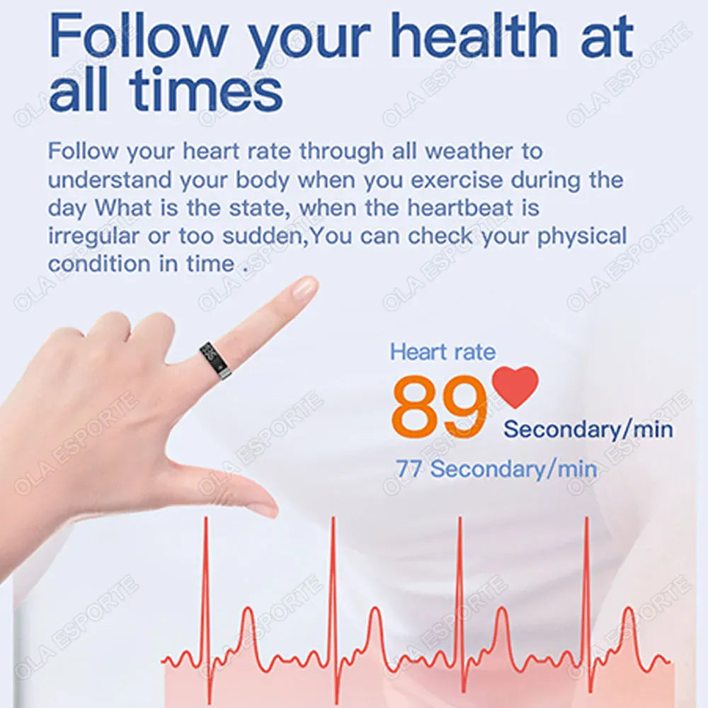 SR08 Smart Ring - LED Display, Gesture Control & Health Tracker | Wahooly SR08 Smart Ring with Charging Box for Men Women LED Display Screen Gesture Control Health Monitor 5ATM Waterproof Sports Rings