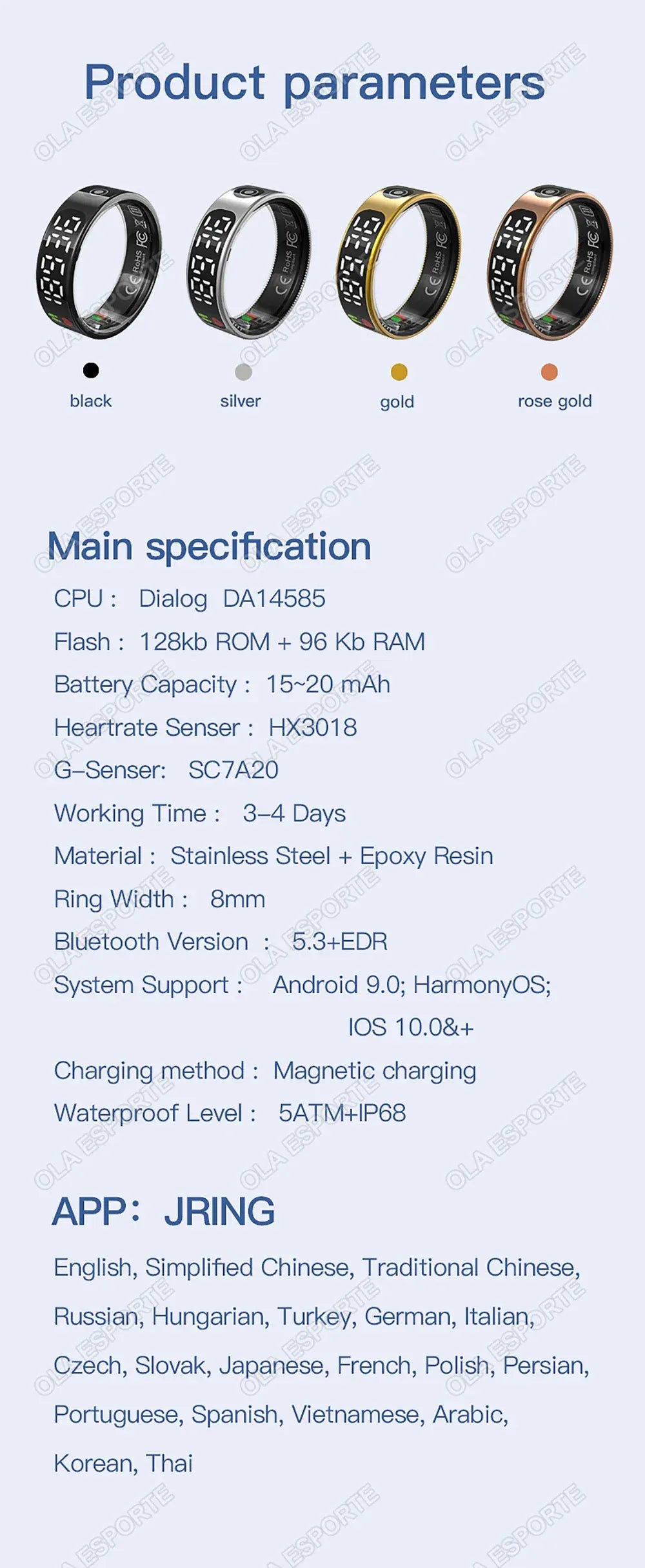 SR08 Smart Ring - LED Display, Gesture Control & Health Tracker | Wahooly SR08 Smart Ring with Charging Box for Men Women LED Display Screen Gesture Control Health Monitor 5ATM Waterproof Sports Rings