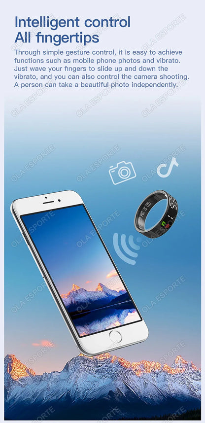 SR08 Smart Ring - LED Display, Gesture Control & Health Tracker | Wahooly SR08 Smart Ring with Charging Box for Men Women LED Display Screen Gesture Control Health Monitor 5ATM Waterproof Sports Rings