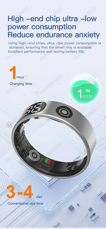 SR08 Smart Ring - LED Display, Gesture Control & Health Tracker | Wahooly SR08 Smart Ring with Charging Box for Men Women LED Display Screen Gesture Control Health Monitor 5ATM Waterproof Sports Rings
