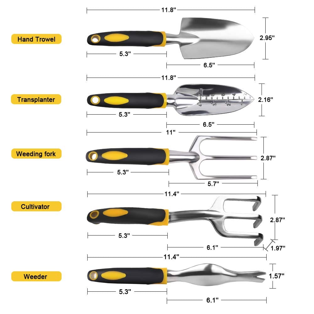 Stainless Steel Garden Hand Tools — Trowel, Cultivator & More | Wahooly Stainless Steel Garden Hand Tools — Ergonomic Trowel, Cultivator, Weeder, Transplanter & Weeding Fork