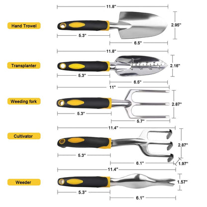 Stainless Steel Garden Hand Tools — Trowel, Cultivator & More | Wahooly Stainless Steel Garden Hand Tools — Ergonomic Trowel, Cultivator, Weeder, Transplanter & Weeding Fork