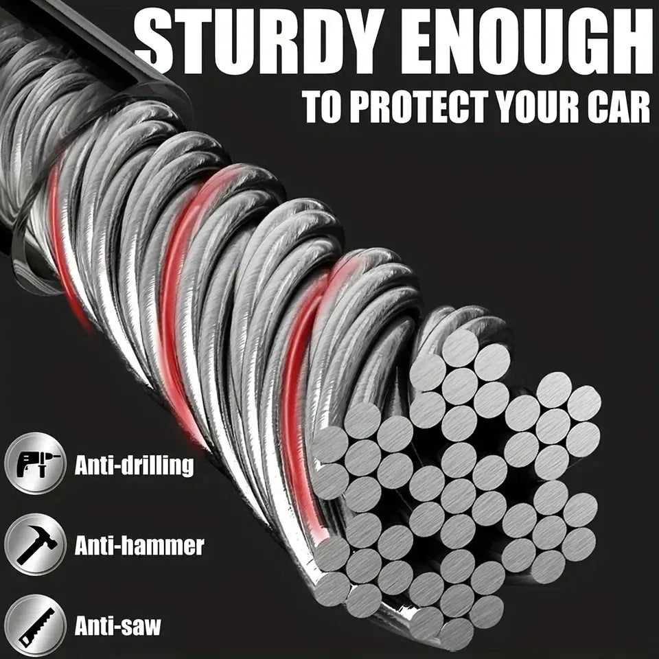 Steel Cable Steering Wheel Lock | Adjustable Anti-Theft Security Device – Universal Fit Steel Cable Steering Wheel Lock – Adjustable Anti-Theft Security Device for Cars, SUVs, Trucks & Vans