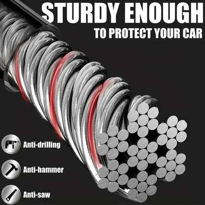 Steel Cable Steering Wheel Lock | Adjustable Anti-Theft Security Device – Universal Fit Steel Cable Steering Wheel Lock – Adjustable Anti-Theft Security Device for Cars, SUVs, Trucks & Vans