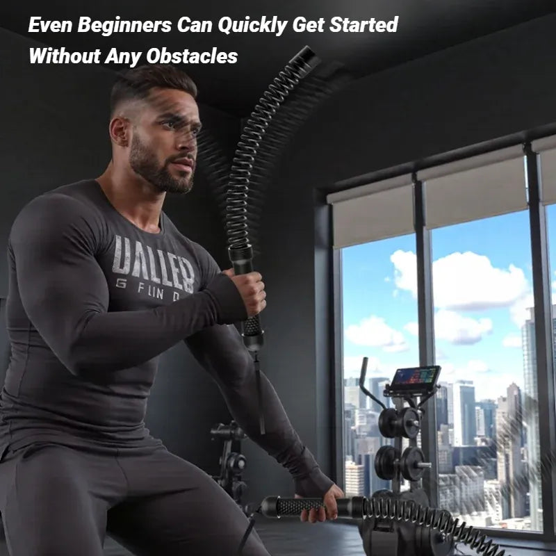 Strength Training Bar Ergonomic Fitness Grip Biceps Triceps Strengthener Spring Arm Expander Muscle Trainer Stainless Steel Strength Training Bar Ergonomic Fitness Grip Biceps Triceps Strengthener Spring Arm Expander Muscle Trainer Stainless Steel