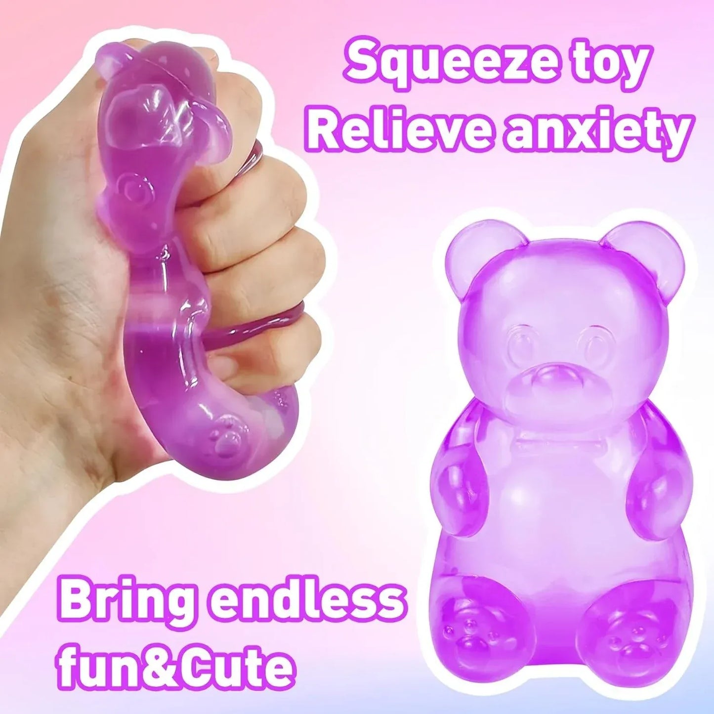 Stress Bear Squishy Ball Gummy Bear Toy Sugar Filled Squishy Toys for Kids Stress Relief Ultra-Soft Decompression Venting Toys Stress Bear Squishy Ball Gummy Bear Toy Sugar Filled Squishy Toys for Kids Stress Relief Ultra-Soft Decompression Venting Toys