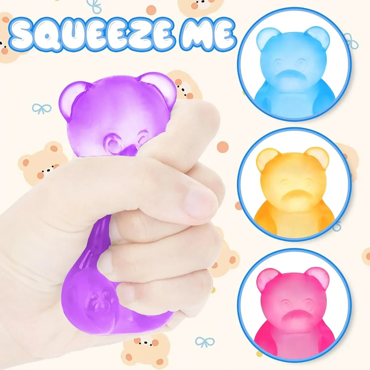 Stress Bear Squishy Ball Gummy Bear Toy Sugar Filled Squishy Toys for Kids Stress Relief Ultra-Soft Decompression Venting Toys Stress Bear Squishy Ball Gummy Bear Toy Sugar Filled Squishy Toys for Kids Stress Relief Ultra-Soft Decompression Venting Toys