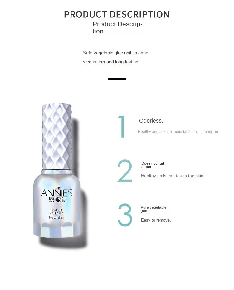 Strong Nail Glue - Quick Dry Acrylic Nail Adhesive | Wahooly Strong Nail Glue for Acrylic Nail Tips-Fake, Brush On, Quick Dry, Easy Application Durable & Long-Lasting Fast Glue False Nails