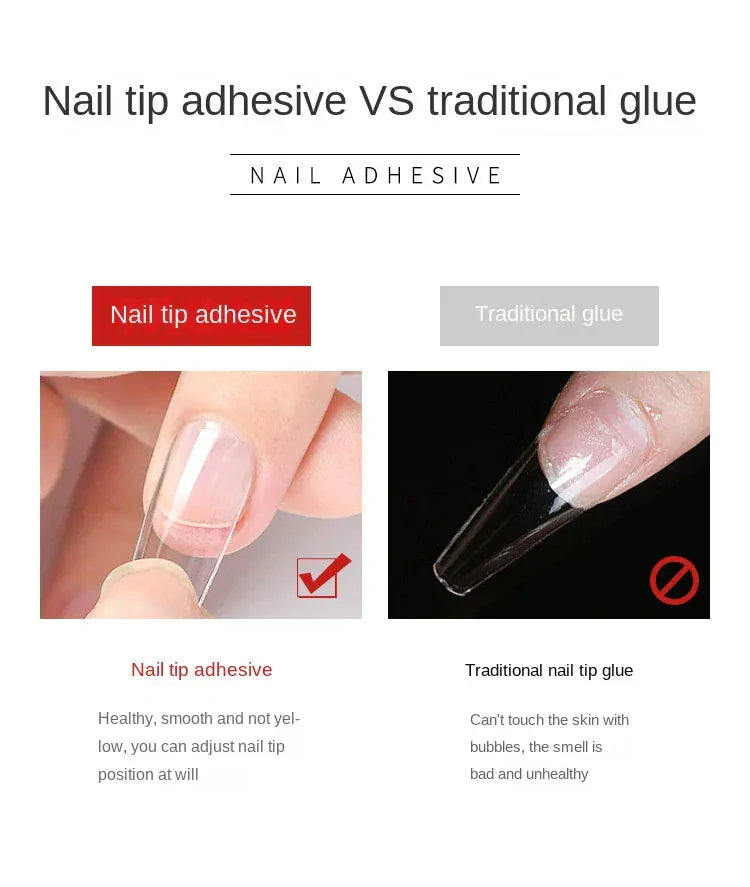 Strong Nail Glue - Quick Dry Acrylic Nail Adhesive | Wahooly Strong Nail Glue for Acrylic Nail Tips-Fake, Brush On, Quick Dry, Easy Application Durable & Long-Lasting Fast Glue False Nails