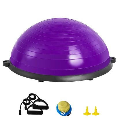SucceBuy Half Exercise Ball Trainer Balance Ball Trainer Stability Ball Yoga Ball with Resistance Bands &Foot Pump Strength Ball SucceBuy Half Exercise Ball Trainer Balance Ball Trainer Stability Ball Yoga Ball with Resistance Bands &Foot Pump Strength Ball