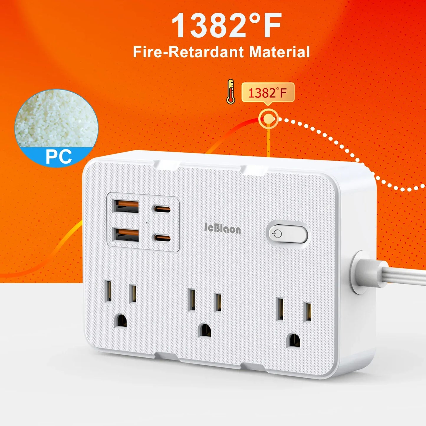 Surge Protector Ultra Thin Flat US Plug with 6 Widely Outlets 4 USB Ports Surge Protector Ultra Thin Flat US Plug with 6 Widely Outlets 4 USB Ports