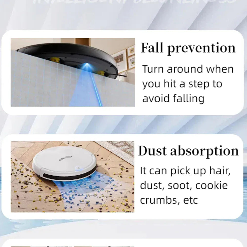 Sweeping robot: Powerful suction, dry and wet cleaning, household cleaning, ultra-thin design for cleaning the entire house Sweeping robot: Powerful suction, dry and wet cleaning, household cleaning, ultra-thin design for cleaning the entire house