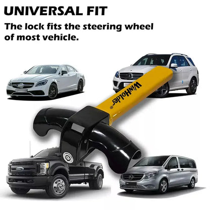 T-Bar Steering Wheel Lock | Universal Anti-Theft Car Immobilizer – Sedan to SUV T-Bar Steering Wheel Lock – Universal Anti-Theft Immobilizer for Cars, Trucks & SUVs | Bright Yellow