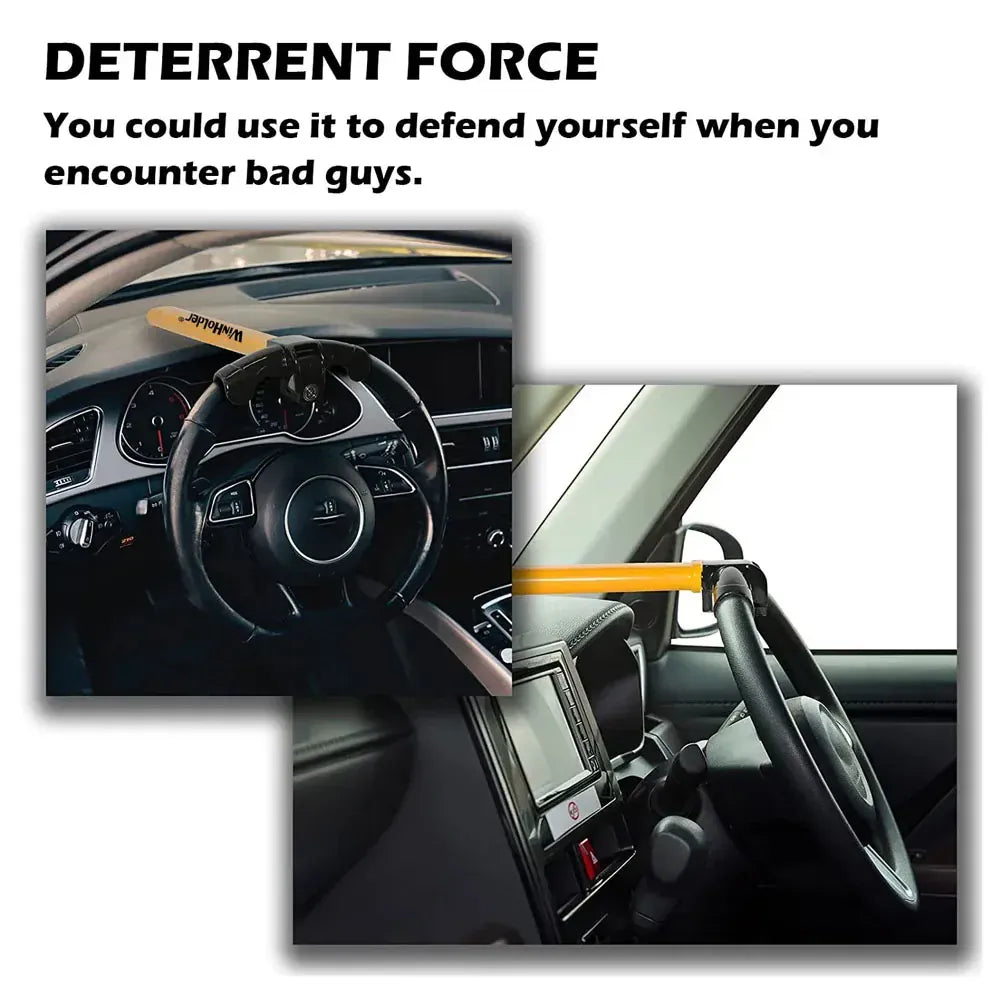 T-Bar Steering Wheel Lock | Universal Anti-Theft Car Immobilizer – Sedan to SUV T-Bar Steering Wheel Lock – Universal Anti-Theft Immobilizer for Cars, Trucks & SUVs | Bright Yellow