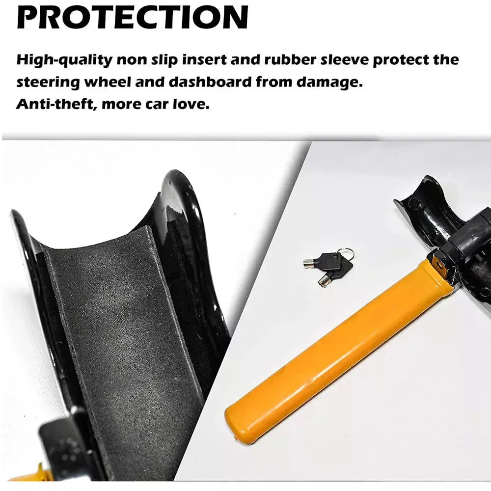 T-Bar Steering Wheel Lock | Universal Anti-Theft Car Immobilizer – Sedan to SUV T-Bar Steering Wheel Lock – Universal Anti-Theft Immobilizer for Cars, Trucks & SUVs | Bright Yellow