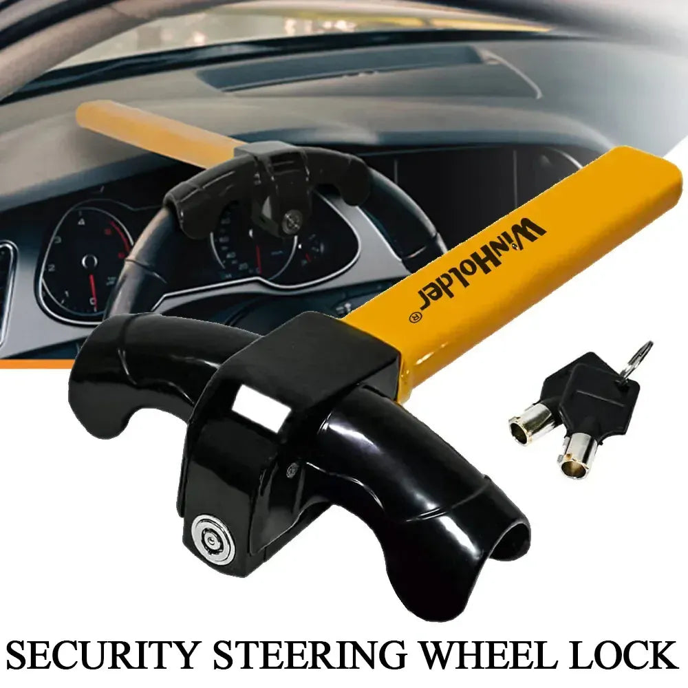 T-Bar Steering Wheel Lock | Universal Anti-Theft Car Immobilizer – Sedan to SUV T-Bar Steering Wheel Lock – Universal Anti-Theft Immobilizer for Cars, Trucks & SUVs | Bright Yellow