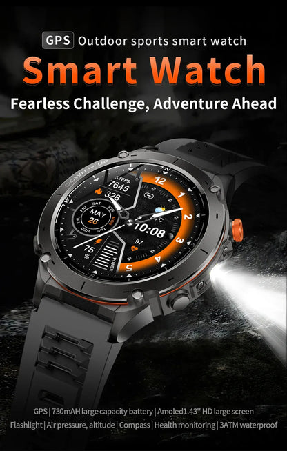 T-Rex 3 GPS Military Smart Watch – 10ATM Waterproof AMOLED | Wahooly T-Rex 3 GPS Military Smart Watch – 1.43" AMOLED, 10ATM Waterproof & Dual-Band GNSS