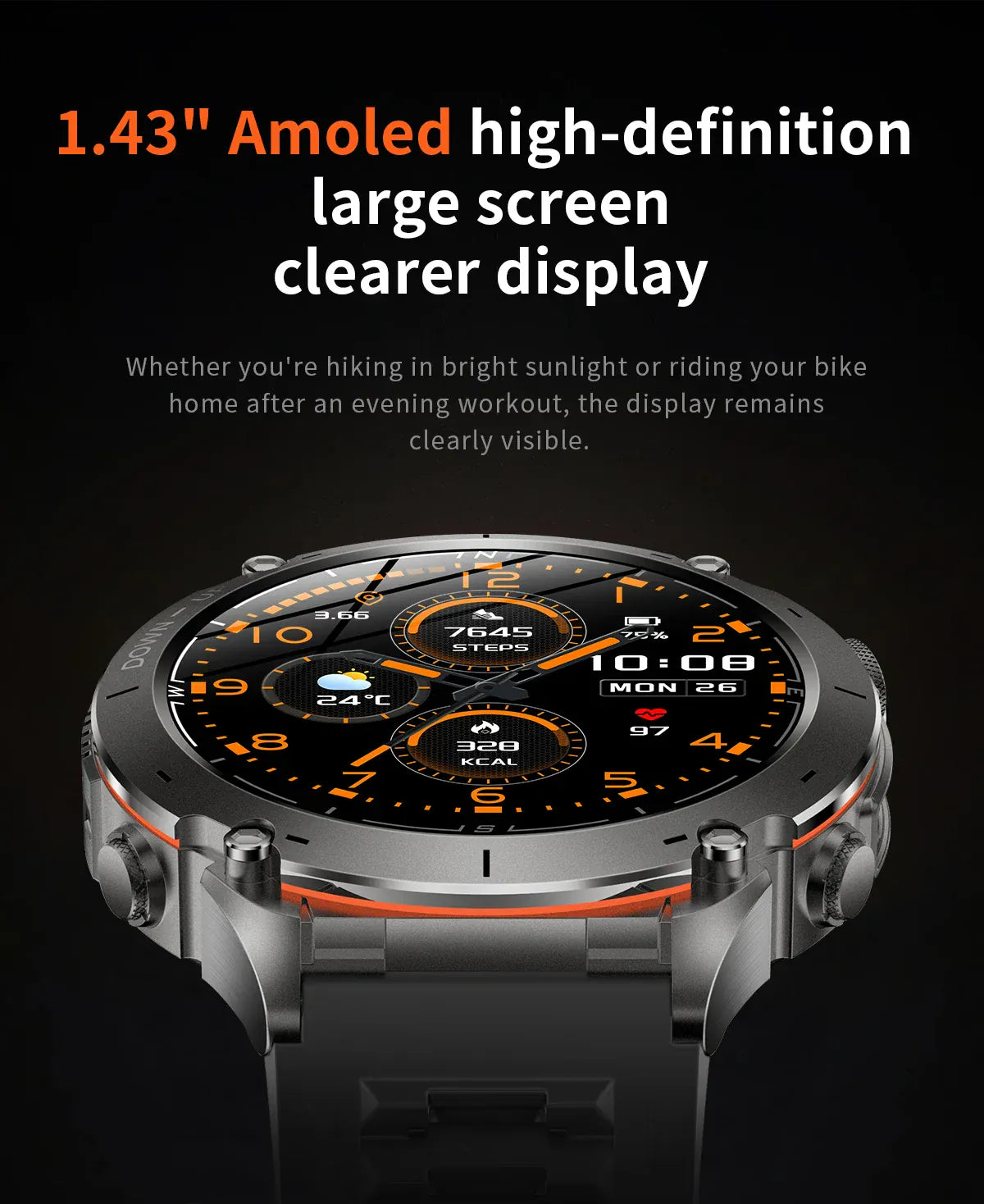 T-Rex 3 GPS Military Smart Watch – 10ATM Waterproof AMOLED | Wahooly T-Rex 3 GPS Military Smart Watch – 1.43" AMOLED, 10ATM Waterproof & Dual-Band GNSS