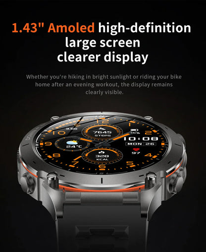 T-Rex 3 GPS Military Smart Watch – 10ATM Waterproof AMOLED | Wahooly T-Rex 3 GPS Military Smart Watch – 1.43" AMOLED, 10ATM Waterproof & Dual-Band GNSS