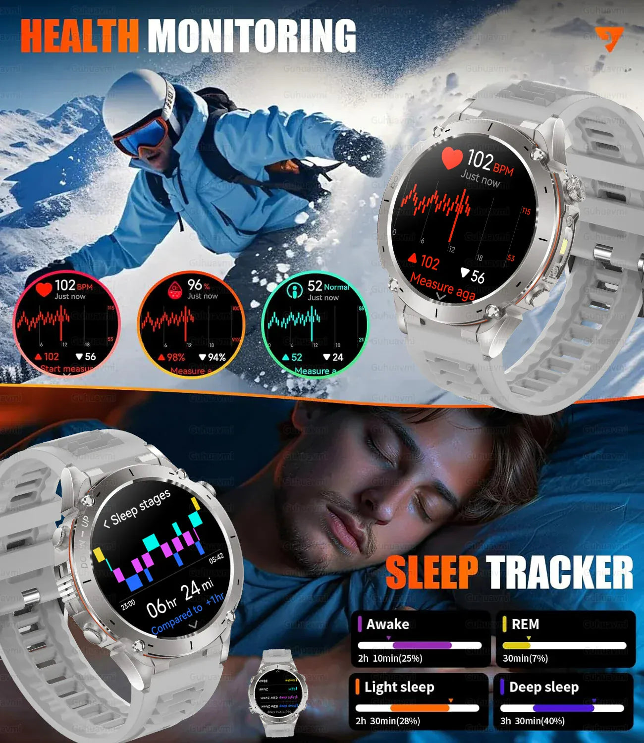 T-Rex 3 GPS Military Smart Watch – 10ATM Waterproof AMOLED | Wahooly T-Rex 3 GPS Military Smart Watch – 1.43" AMOLED, 10ATM Waterproof & Dual-Band GNSS