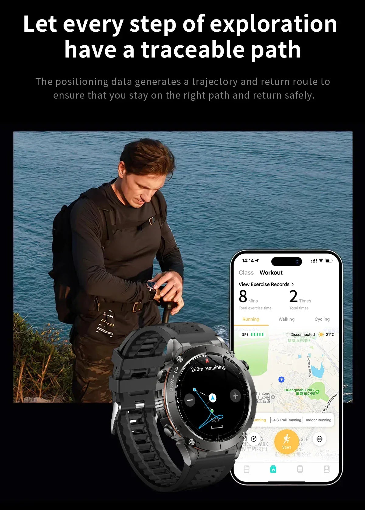 T-Rex 3 GPS Military Smart Watch – 10ATM Waterproof AMOLED | Wahooly T-Rex 3 GPS Military Smart Watch – 1.43" AMOLED, 10ATM Waterproof & Dual-Band GNSS