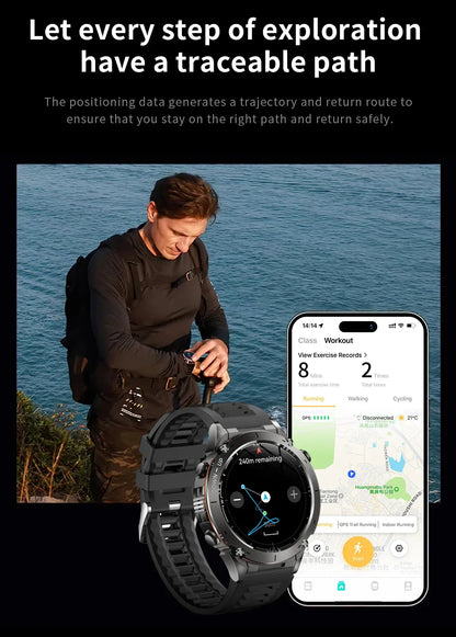 T-Rex 3 GPS Military Smart Watch – 10ATM Waterproof AMOLED | Wahooly T-Rex 3 GPS Military Smart Watch – 1.43" AMOLED, 10ATM Waterproof & Dual-Band GNSS