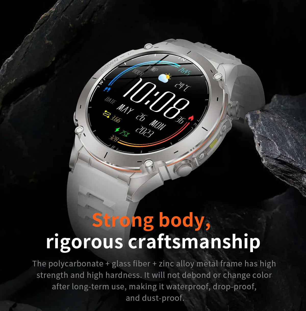 T-Rex 3 GPS Military Smart Watch – 10ATM Waterproof AMOLED | Wahooly T-Rex 3 GPS Military Smart Watch – 1.43" AMOLED, 10ATM Waterproof & Dual-Band GNSS