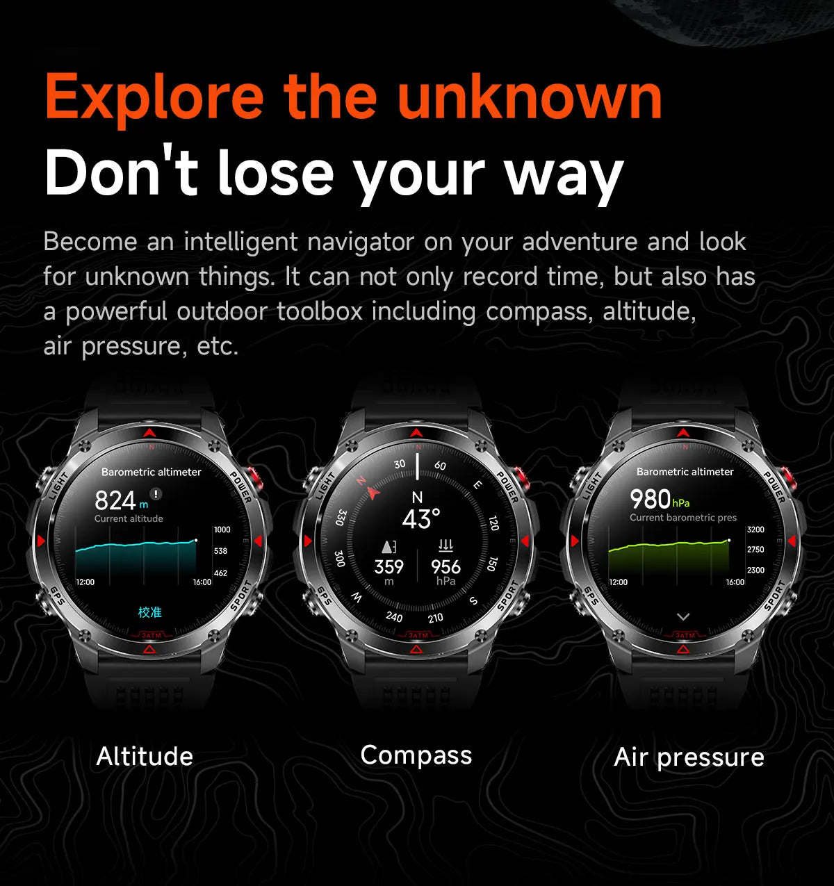 T-Rex 3 Pro Military GPS Smartwatch – Dual-Band GNSS, AMOLED & 10ATM | Wahooly T-Rex 3 Pro Military GPS Smartwatch – Dual-Band GNSS, AMOLED, Altimeter & 10ATM Swim-Proof