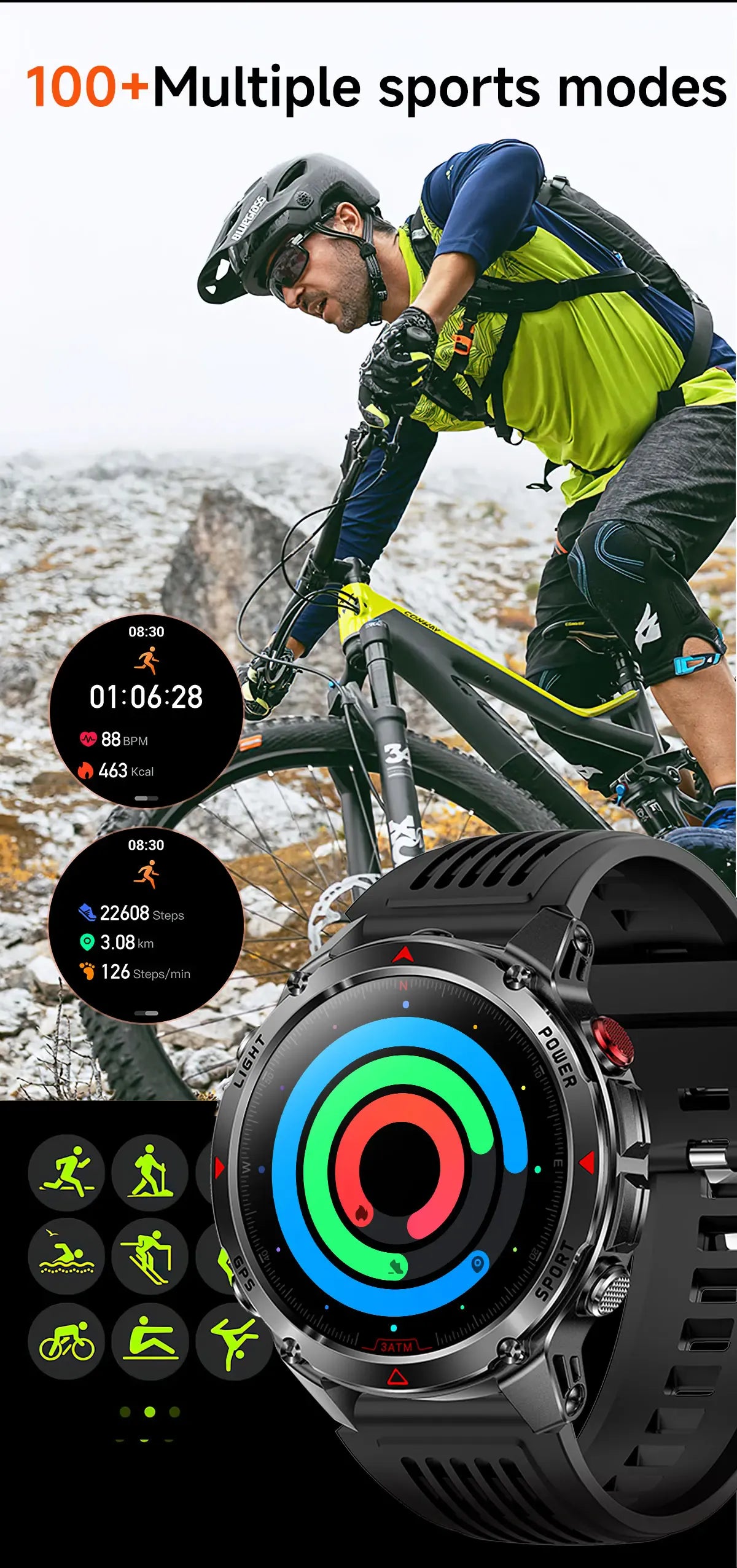 T-Rex 3 Pro Military GPS Smartwatch – Dual-Band GNSS, AMOLED & 10ATM | Wahooly T-Rex 3 Pro Military GPS Smartwatch – Dual-Band GNSS, AMOLED, Altimeter & 10ATM Swim-Proof