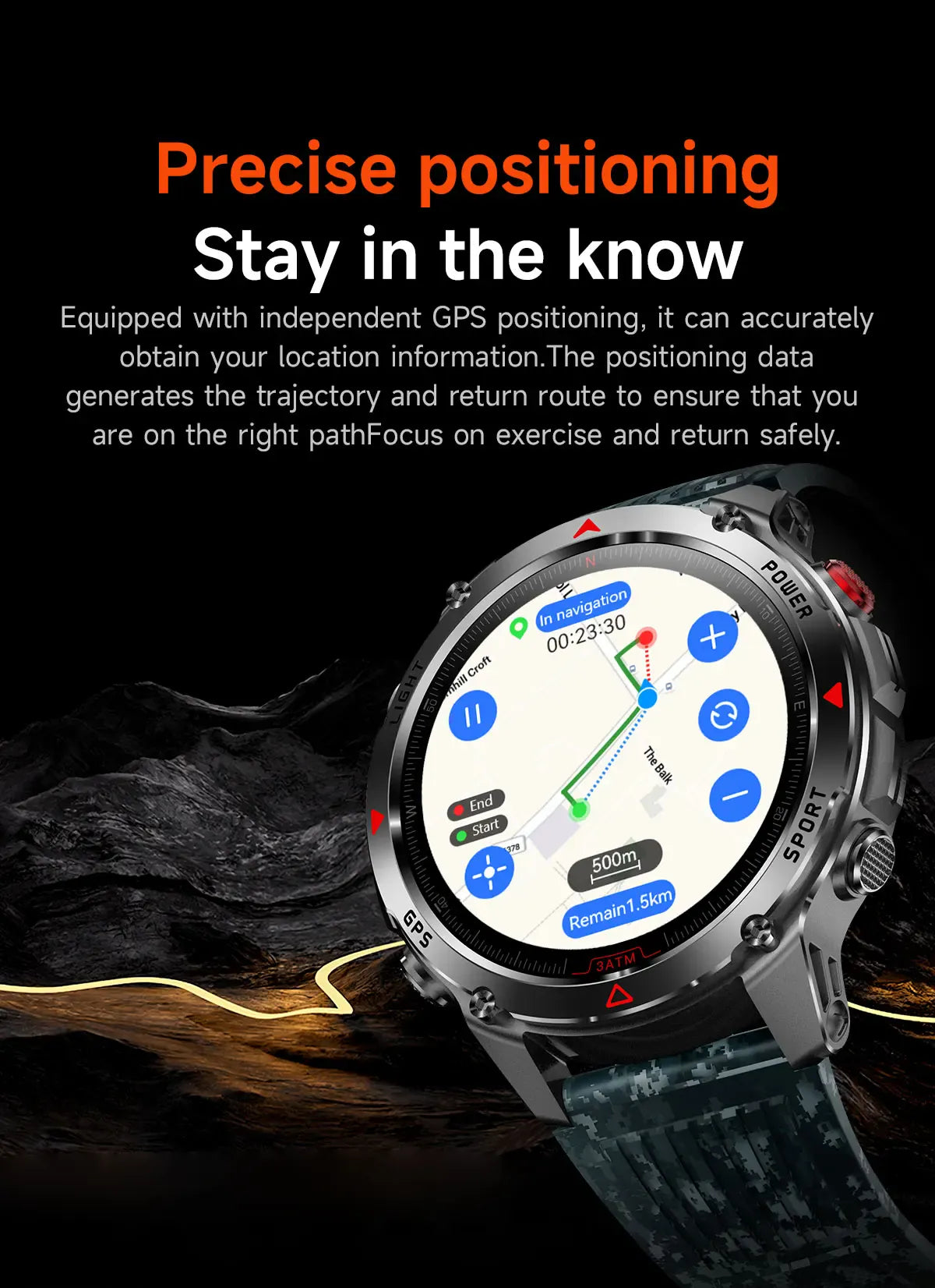 T-Rex 3 Pro Military GPS Smartwatch – Dual-Band GNSS, AMOLED & 10ATM | Wahooly T-Rex 3 Pro Military GPS Smartwatch – Dual-Band GNSS, AMOLED, Altimeter & 10ATM Swim-Proof