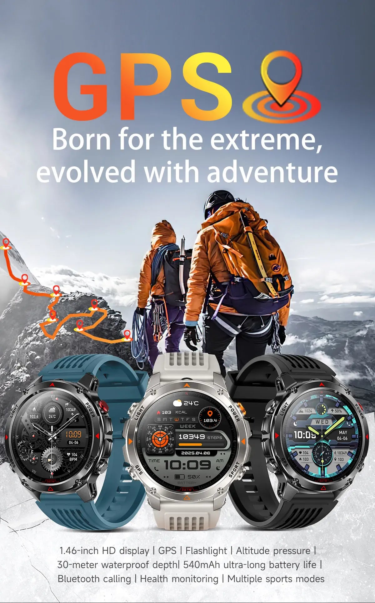 T-Rex 3 Pro Military GPS Smartwatch – Dual-Band GNSS, AMOLED & 10ATM | Wahooly T-Rex 3 Pro Military GPS Smartwatch – Dual-Band GNSS, AMOLED, Altimeter & 10ATM Swim-Proof
