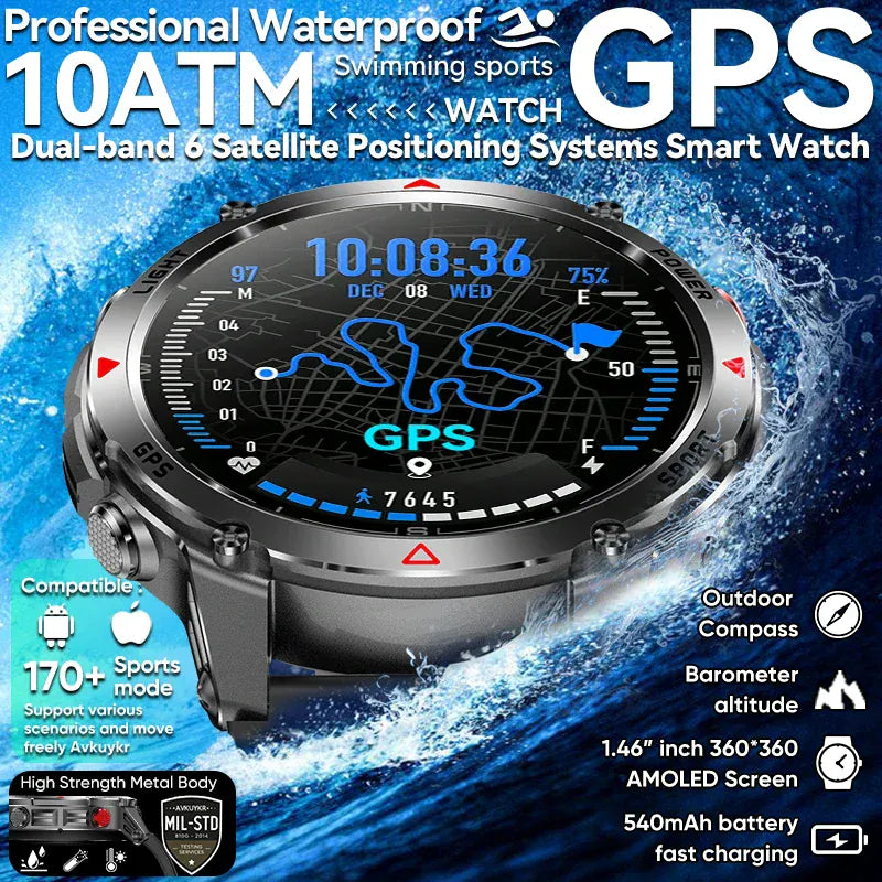 T-Rex 3 Pro Military GPS Smartwatch – Dual-Band GNSS, AMOLED & 10ATM | Wahooly T-Rex 3 Pro Military GPS Smartwatch – Dual-Band GNSS, AMOLED, Altimeter & 10ATM Swim-Proof