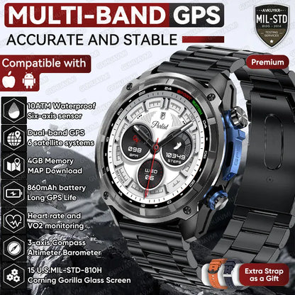 T-Rex Pro Dual-Band GPS Military Smartwatch – Offline Maps & 30-Day Battery | Wahooly T-Rex Pro Dual-Band GPS Military Smartwatch – Offline Maps, 10ATM & 30-Day Battery