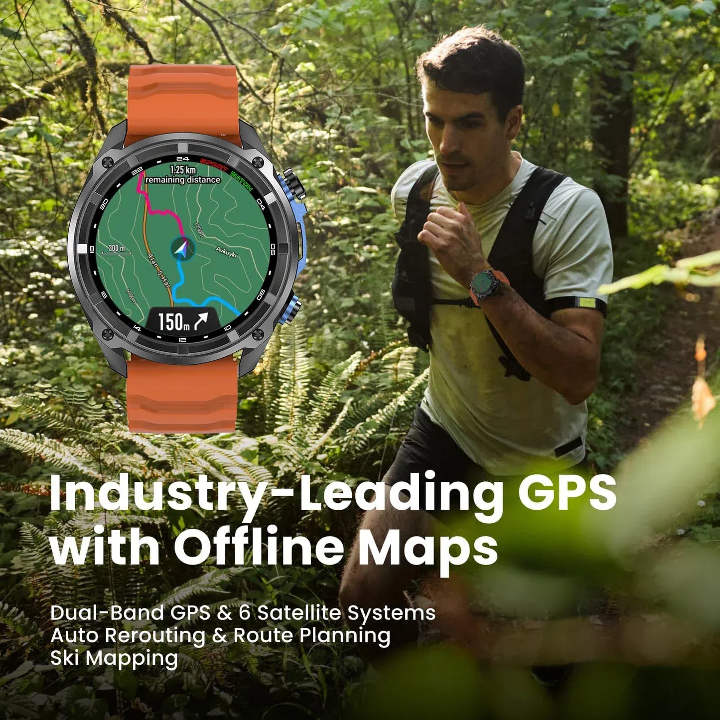 T-Rex Pro Dual-Band GPS Military Smartwatch – Offline Maps & 30-Day Battery | Wahooly T-Rex Pro Dual-Band GPS Military Smartwatch – Offline Maps, 10ATM & 30-Day Battery