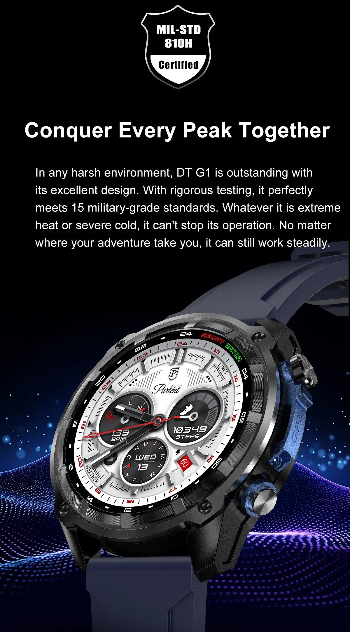 T-Rex Pro Dual-Band GPS Military Smartwatch – Offline Maps & 30-Day Battery | Wahooly T-Rex Pro Dual-Band GPS Military Smartwatch – Offline Maps, 10ATM & 30-Day Battery
