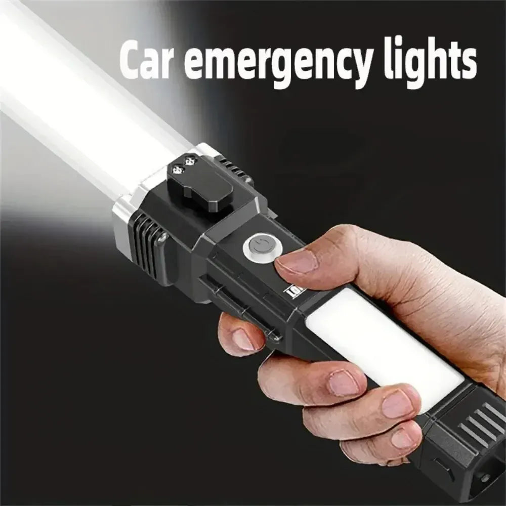 Tactical Flashlight 10000 Lumens - Telescopic Self Defense Baton with Stun Gun & USB-C Fast Charging Tactical Flashlight 10000 Lumens - Telescopic Self Defense Baton with Stun Gun & USB-C Fast Charging