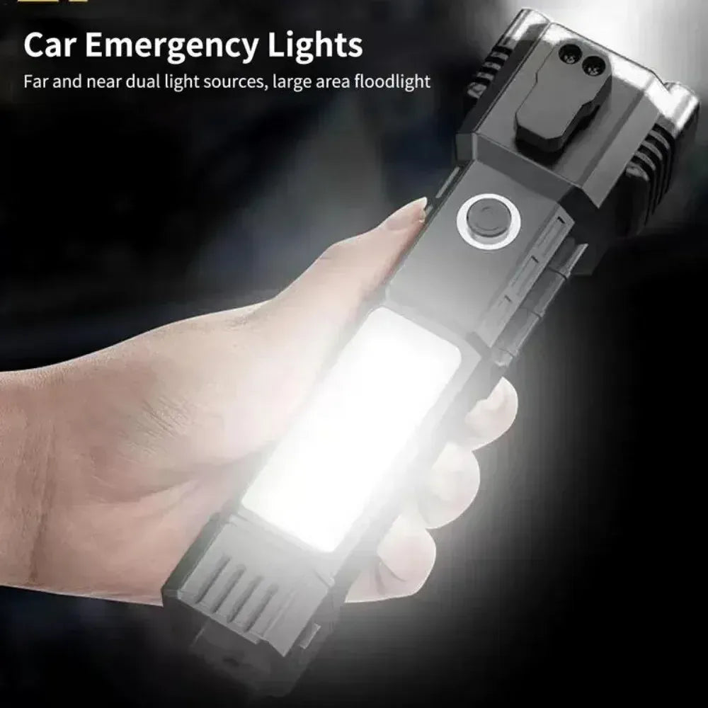 Tactical Flashlight 10000 Lumens - Telescopic Self Defense Baton with Stun Gun & USB-C Fast Charging Tactical Flashlight 10000 Lumens - Telescopic Self Defense Baton with Stun Gun & USB-C Fast Charging