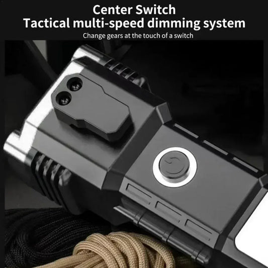 Tactical Flashlight 10000 Lumens - Telescopic Self Defense Baton with Stun Gun & USB-C Fast Charging Tactical Flashlight 10000 Lumens - Telescopic Self Defense Baton with Stun Gun & USB-C Fast Charging