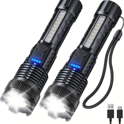 Tactical LED Flashlight | 6 Modes, Zoom, USB Rechargeable – Camping & Emergency Tactical LED Flashlight – 6 Modes, Telescopic Zoom & USB Rechargeable | Camping, Emergency & Outdoor Use